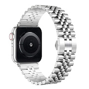 Ремешок - ApW35 металл блочный на застежке Apple Watch 42/44/45/49 mm (silver)