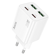 Адаптер Сетевой Hoco N55 2Type-C/2USB 3A/20W (white)