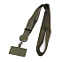 Шнурок текстильный на шею с карабином (плоский широкий) (green)