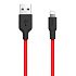 Кабель USB - Apple lightning Hoco X21 Silicone 10W 100см 2A  (black/red)
