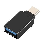Переходник USB (м) - Type-C (п) - 4см (black)