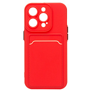 Чехол-накладка - SC315 с картхолдером для "Apple iPhone 14 Pro" (red)