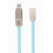 Кабель USB - Multi connector Recci RCD-V100  100см 2,4A  (blue)