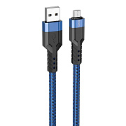 Кабель USB - micro USB Hoco U110 12W 120см 2,4A  (blue)
