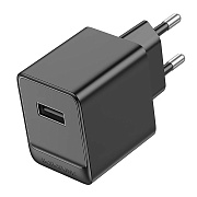 Адаптер Сетевой Borofone BAS11A Erudite* USB 2,1A/10W (black)