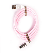 Кабель USB - micro USB - MCM-1  100см 2,4A  (pink)