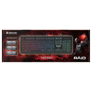 Клавиатура Defender Raid GK-778DL мембранная игровая с подсветкой USB (black)