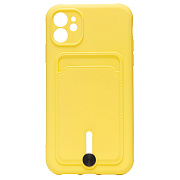 Чехол-накладка - SC304 с картхолдером для "Apple iPhone 11" (yellow)