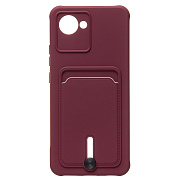 Чехол-накладка - SC304 с картхолдером для "Realme C30" (bordo)