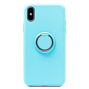Чехол-накладка - SC160 с кольцом для "Apple iPhone X/iPhone XS" (mint) ..