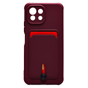 Чехол-накладка - SC304 с картхолдером для "Xiaomi Mi 11 Lite/Mi 11 Lite 5G/11 Lite 5G NE" (bordo) (208770)