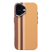 Чехол-накладка - MosBros (PC) для "Apple iPhone 17" (LF6) (beige/brown) (242754)