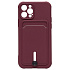 Чехол-накладка - SC304 с картхолдером для "Apple iPhone 12 Pro" (burgundy)