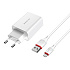 Адаптер Сетевой с кабелем Borofone BA21A Long QC3.0* USB 3A/18W (USB/Micro USB) (white)