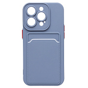 Чехол-накладка - SC315 с картхолдером для "Apple iPhone 14 Pro" (grey)