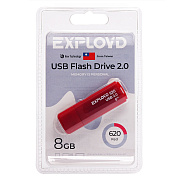 Флэш накопитель USB 8 Гб Exployd 620 (red)