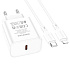 Адаптер Сетевой с кабелем Borofone BA71A Power PD QC3.0 Type-C 20W (Type-C/Lightning) (white)