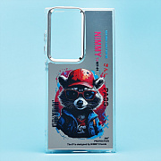 Чехол-накладка - PC092 для "Samsung Galaxy S23 Ultra" (енот) (transparent)
