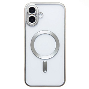 Чехол-накладка - SM027 SafeMag для "Apple iPhone 16 Plus" (silver)