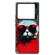 Чехол-накладка - PC094 для "Infinix Note 40 Pro" (кот) (transparent/black) (233823)