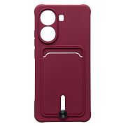 Чехол-накладка - SC304 с картхолдером для "Xiaomi Poco X7 Pro" (bordo) (239085)