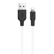 Кабель USB - Apple lightning Hoco X21 Plus (silicone) 12W 100см 2,4A  (white/black)