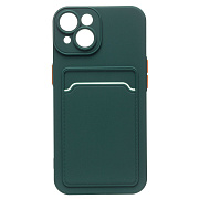 Чехол-накладка - SC315 с картхолдером для "Apple iPhone 14" (dark green) (214391)