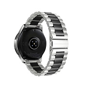 Ремешок - WB40 Металл блочный на застежке Универсальный 22мм (silver/black)