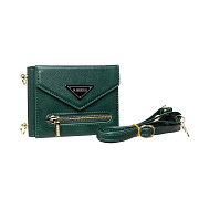 Чехол-накладка - FLIP экокожа с ремешком для  "Samsung Galaxy Flip 5" (dark green)