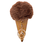 Брелок меховой - Мороженое (brown)