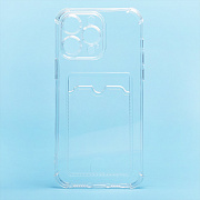 Чехол-накладка - SC278 с картхолдером для "Apple iPhone 14 Pro Max" (transparent)