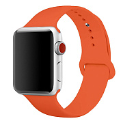 Ремешок - ApW Sport Band (повр. уп.) Apple Watch 42 mm 42/44/45мм силикон на кнопке (L) (spicy orange) 