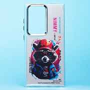 Чехол-накладка - PC092 для "Samsung Galaxy S24 Ultra" (енот) (transparent)