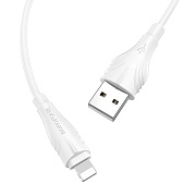 Кабель USB - Apple lightning Borofone BX18 12W 100см 2,4A  (white)