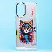 Чехол-накладка - PC092 для "Realme C67 4G" (кот) (transparent)