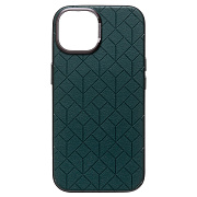Чехол-накладка - SM089 SafeMag экокожа  для "Apple iPhone 15" (green)
