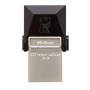 Флэш накопитель USB 64 Гб Kingston DataTraveler MicroDuo3 G2 3.0 OTG (micro USB/USB) (black) 