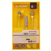 Проводные наушники с микрофоном внутриканальные Elmcoei EV-118 Jack 3,5  (yellow/gray)