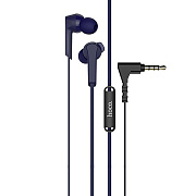 Проводные наушники с микрофоном внутриканальные Hoco M72 Jack 3,5  (blue)