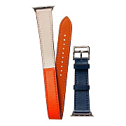 Ремешок - DoubleTour Apple Watch 38/40/41 mm кожаный на пряжке (регулируемый) (orange)