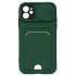 Чехол-накладка - PC066 с картхолдером (360) для "Apple iPhone 11" (green/black) (206977)