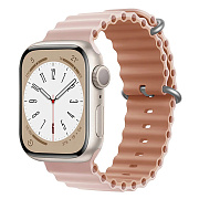 Ремешок - ApW26 Ocean Band Apple Watch 42/44/45/49 mm силикон (light pink/brown)
