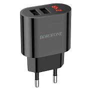 Адаптер Сетевой Borofone BA63A Richy USB 2,4A/10W (black)