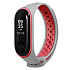 Ремешок - WB07 Sport N Xiaomi Mi Band 3/Mi Band 4 силикон на кнопке (регулируемый) (gray/red)