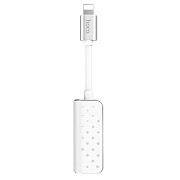 Переходник Jack 3.5 (м) / Lightning (м) - Lightning (п) Hoco LS12 (white)