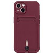 Чехол-накладка - SC304 с картхолдером для "Apple iPhone 14" (bordo)