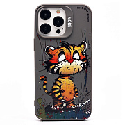 Чехол-накладка - SC335 для "Apple iPhone 14 Pro Max"  (тигр) (gray)