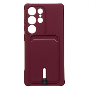 Чехол-накладка - SC304 с картхолдером для "Samsung Galaxy S25 Ultra" (bordo) (239045)