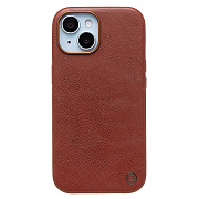 Чехол-накладка Cellis SM031 SafeMag для "Apple iPhone 15" Натуральная кожа (brown) (237492)