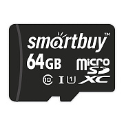 Карта флэш-памяти MicroSD 64 Гб Smart Buy без SD адаптера (class 10)